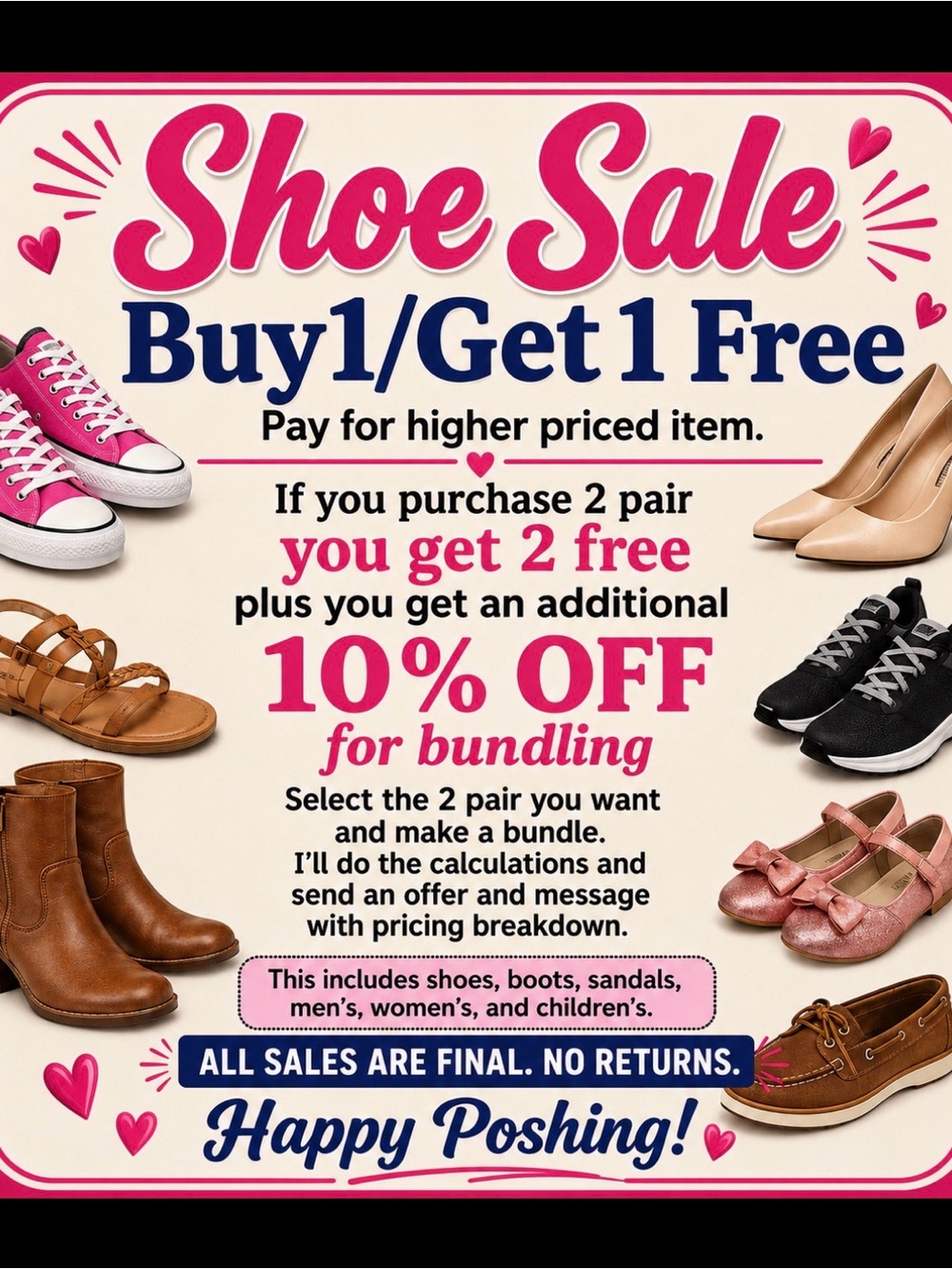 Shoe sale - B1/G1 free